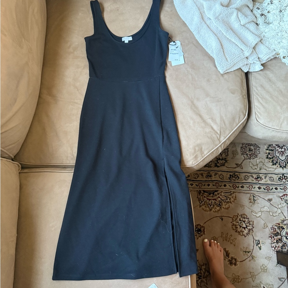 Elegant Black Slit Dress